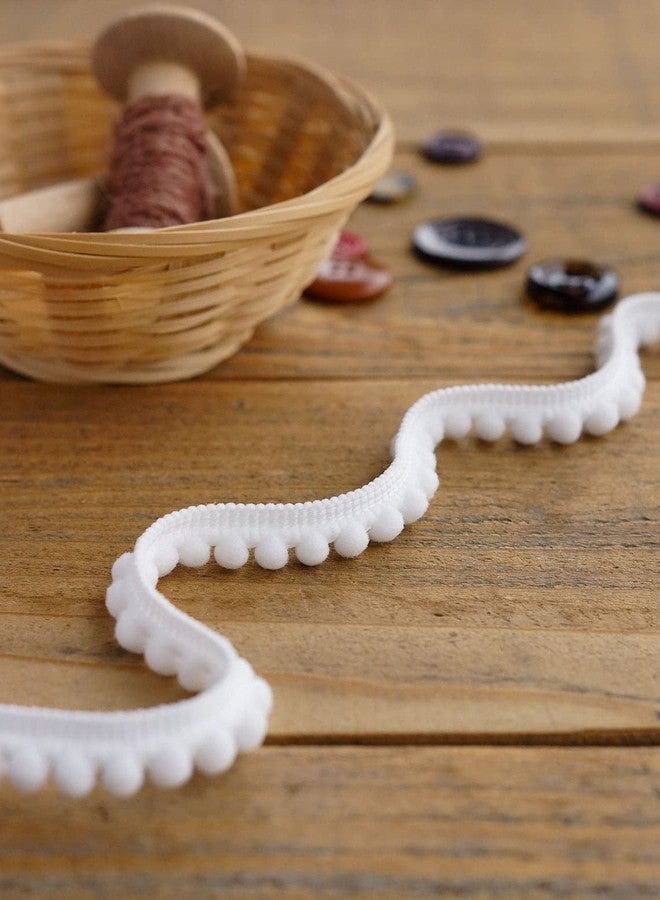 BOBBINY White Pom Pom Mini Bobble Ball Fringe Braid Lace 20 Meter Dot Shape Lace Trimming for Craft Material, Cotton Dupatta, Suits, Lehenga, Saree, Blouses - Image 2